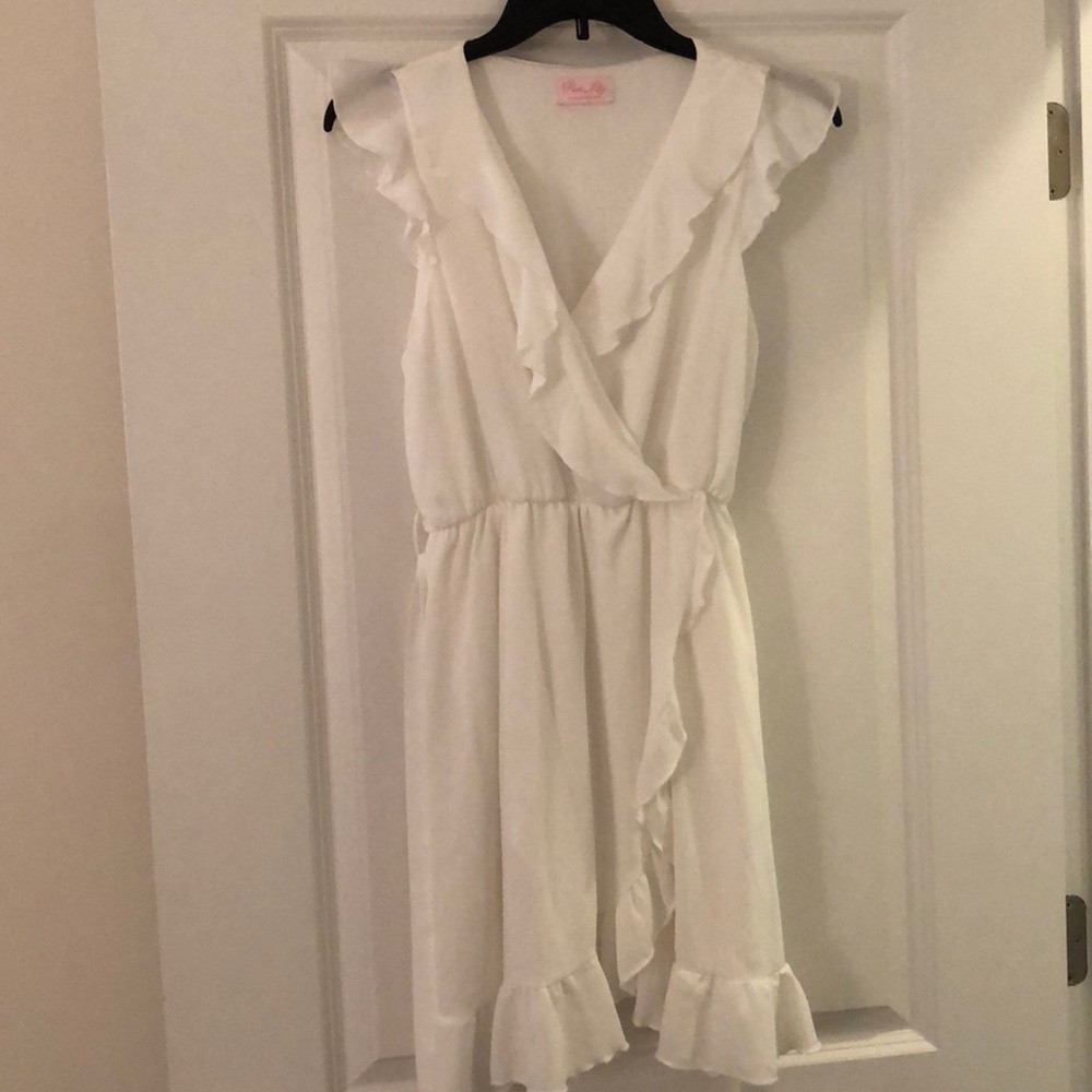 Pink Lily White Dress